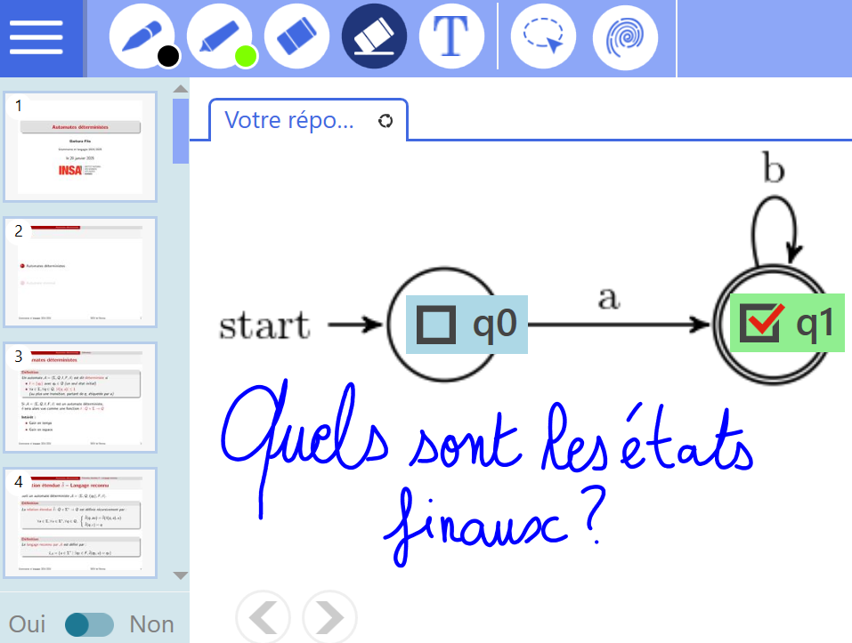Application screenshot - Quiz à choix unique ou multiples