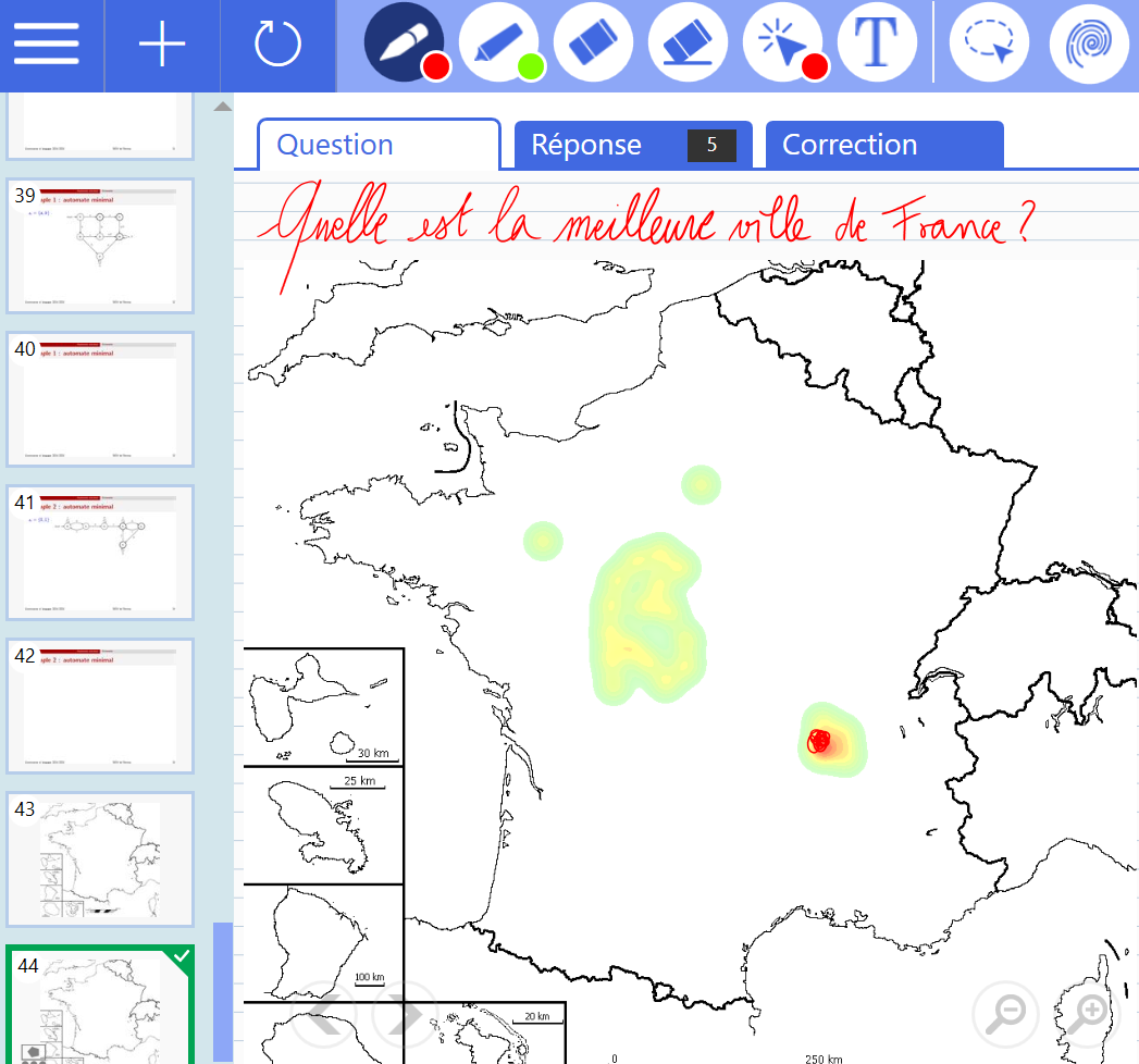 Application screenshot - Carte de chaleur