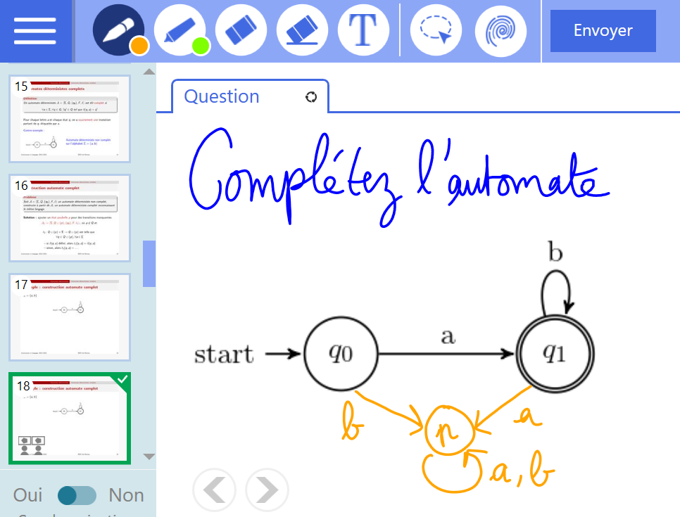 Application screenshot - Quiz graphiques