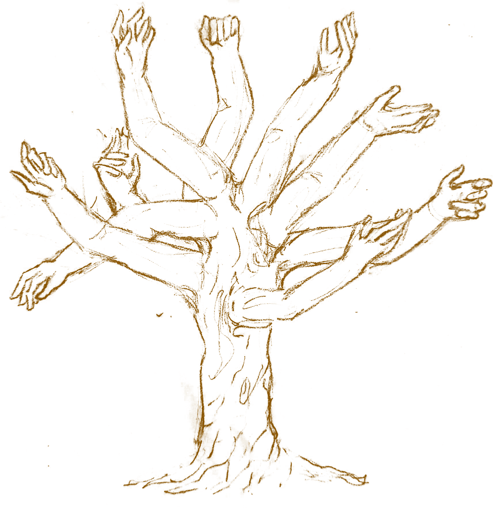 Dessin de la sculpture centrale du projet